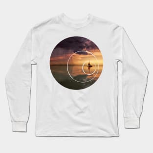 Out at sea paradise Geometric Artwork Long Sleeve T-Shirt